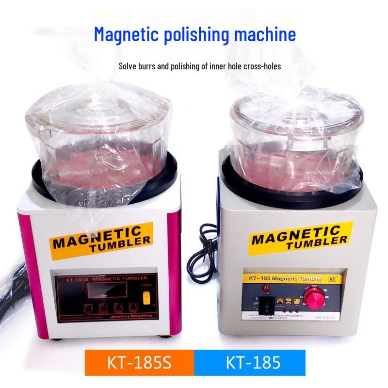 KT185 Magnetic Tumbler Polisher: Automatic Deburrer & Jewelry Polisher with Forward/Reverse Rotation