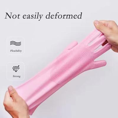 Silicone Dishwashing, Vegetable Washing, Waterproof Household Gloves, Kitchen Cleaning Tool, Durable and Scald Resistant