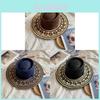 Ethnic Style Wide Brim Straw Hat For Sun Protection Beach Vacation Summer Travel