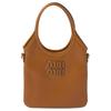 MIU MIU Ivy Graviertes Logo Verstellbarer Abnehmbarer Schultergurt Leder Schulter Umhängetasche Damen Handtasche Cognac 5BA281_2CRW_F0046_V_OLN
