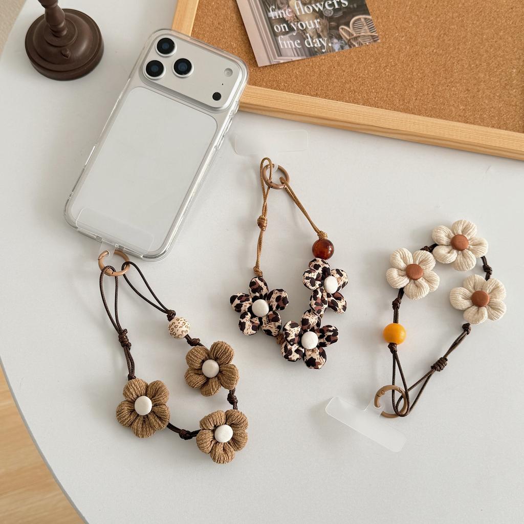 Fashionable And Creative Denim Flower Phone Lanyard, Wrist Short Rope, Water Bottle Backpack Universal Decorative Pendant