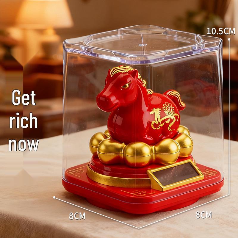 Solar-Powered Waving Lucky Cat Ornament for New Year and Car Dashboard