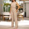 Ärmelloser Jumpsuit für Damen mit Knopfleisten-Taillendetail, Lässiger Romper in mehreren Farben