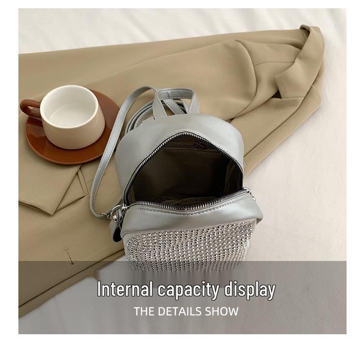 Trendy Women's Diamond-Studded Convertible Backpack 2023 - Celebrity-Inspired, Spacious, and Stylish.