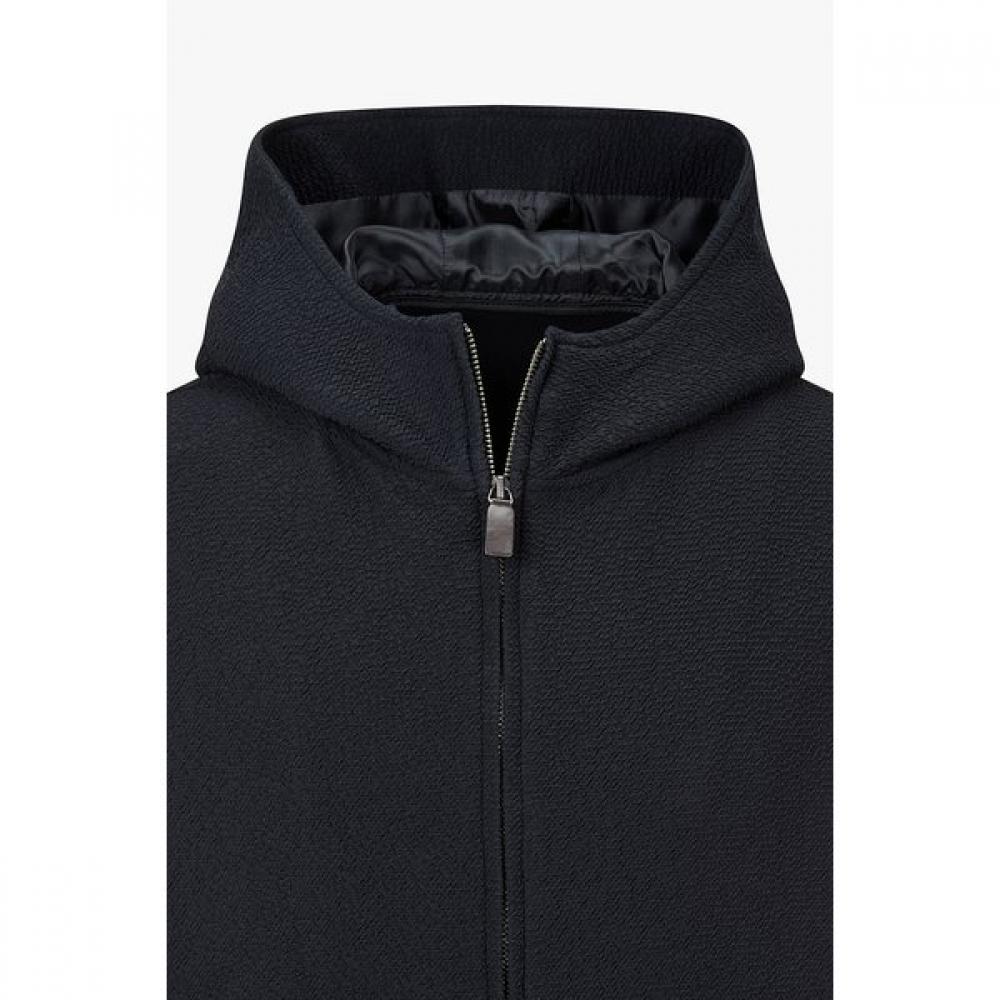 Emporio Armani Men S Crinkle Pattern Hoodie Jacket A516110014