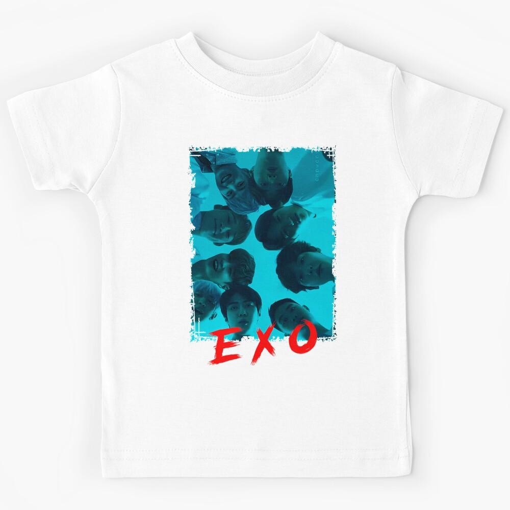 EXO Kpop Group Members Blue Korean Kpop RGB Color Kids T-Shirt 170