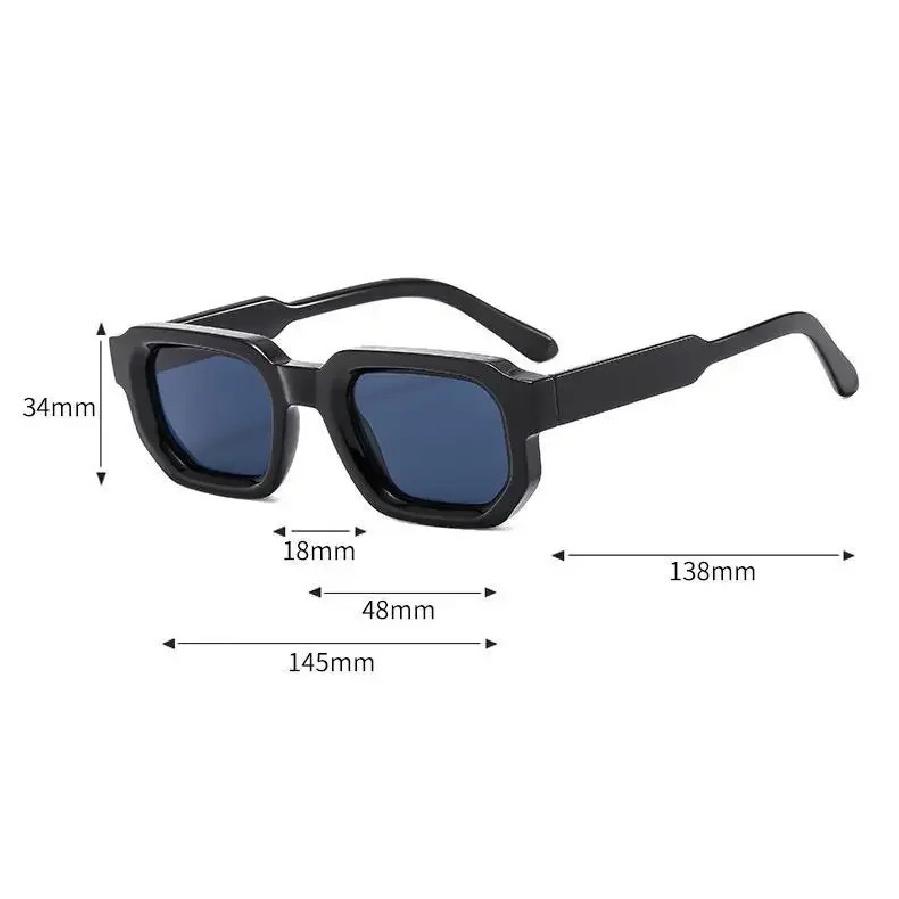 New Men Vintage Rectangle Frame Sunglasses Fashion Retro Sun Glasses Luxury Brand Design Glasses UV400 Eyewear Women Goggles