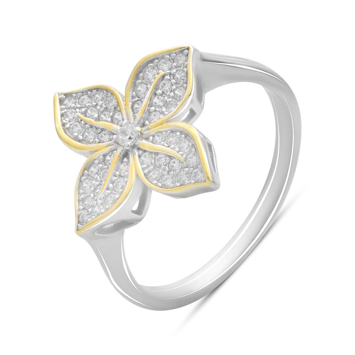 

Срібна каблучка з фіанітами, вага виробу 2,73 гр (2187462) 16.5