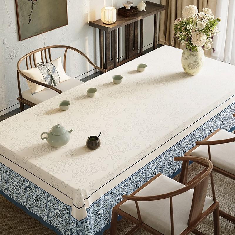 Tea Tablecloth Pvc Zen Tea Table Table Cloth Rectangular High-End Coffee Table Tablecloth
