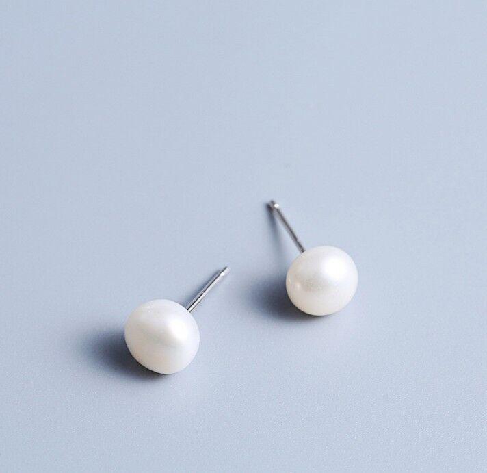 Серьги-пусеты из серебряных игл S925 в корейском стиле с перекрещенными жемчужинами для женщин