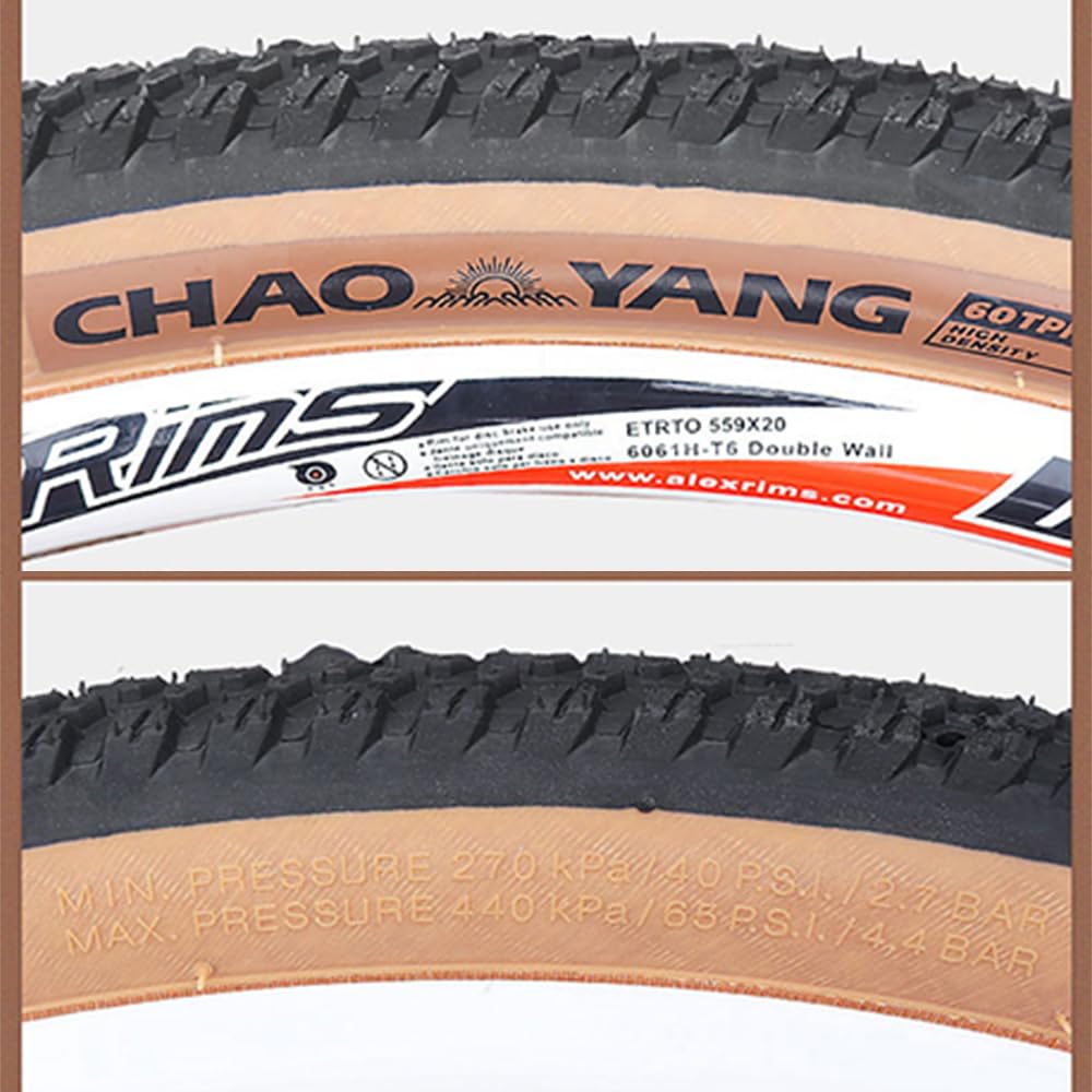 fangzi Bike Tire, 27.5x2.10 Inch Bicycle Tire, Mountain Bike Replacement Wheel Tire, 30TPI