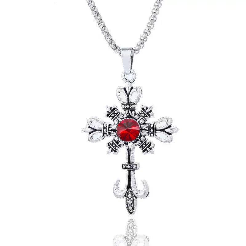 Dark Retro Gothic Cross Necklace - Cyberpunk Choker Pendant