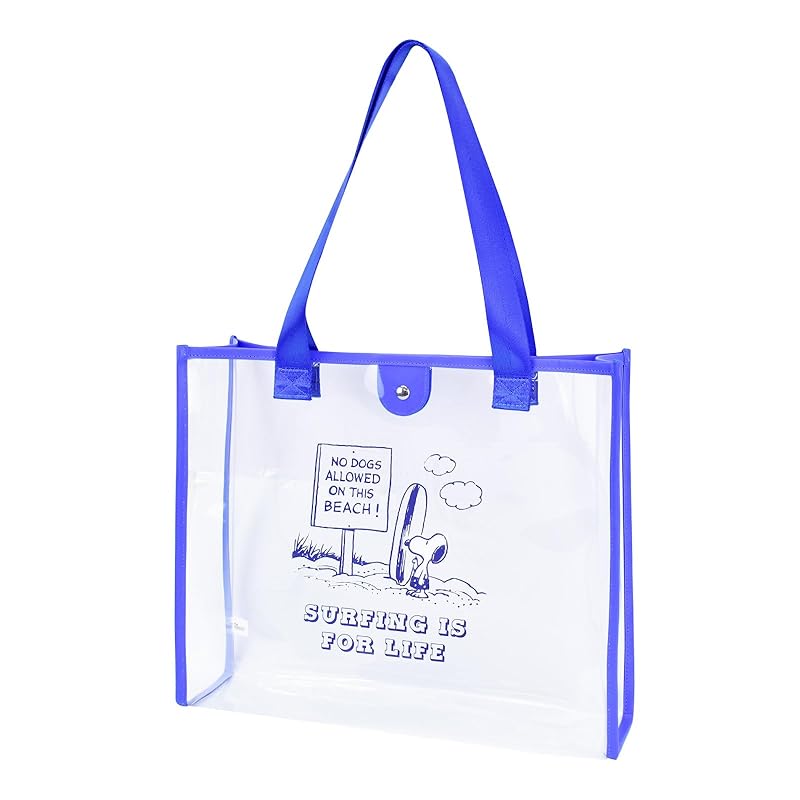 

[Snoopy] clear tote bag Larger Shoulder bag transparent bag spa bag hot spring bag beach bag pool bag ladies trip adult student child cute character