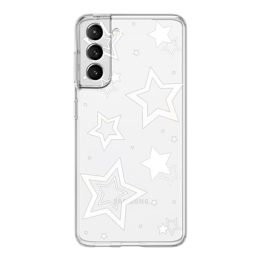 Phone Case For Samsung Galaxy S24 Ultra S23 FE S22 S20 S21 5G S10 S9 Plus S10E S8 Soft Silicone Clear Style Stars Pattern Cover