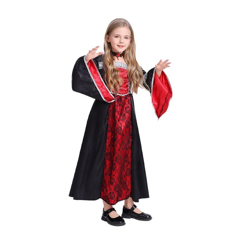 Halloween Cosplay Vampire Costume, Girl Character Dress-up Party Costume, Witch Dress