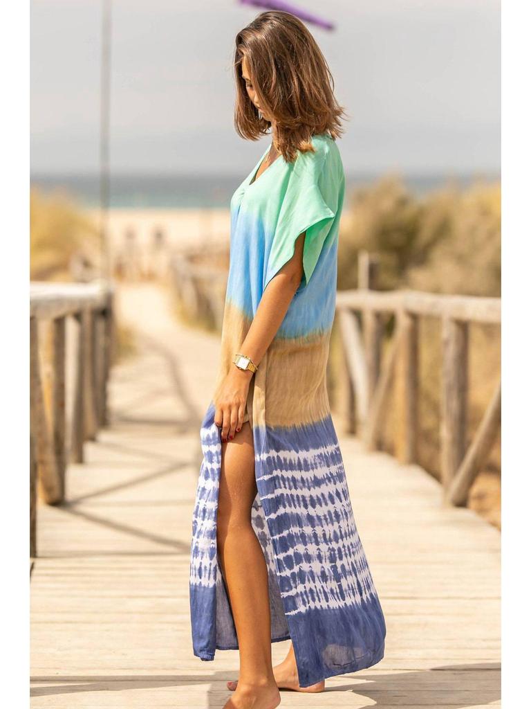 Rayon Printed Beach Cover-up Robe - Resort Casual Bikini Style 786