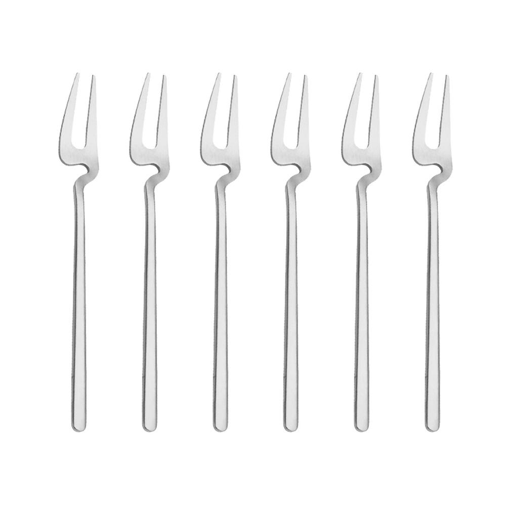 Set di 6 Forchette Nere Set Forchette Torta da Tè Snack Posate Stoviglie Acciaio Inossidabile Opaco Servizio di Posate Forchetta da Dessert Frutta