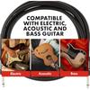 Fender Shielded Cable Professional Series Instrument Cable, Straight-Angle, 10', Black
