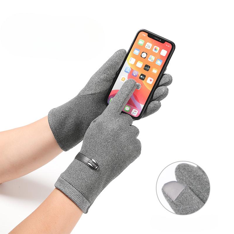 Warm Gloves for Outdoor Riding Men's Sports Warm Touch Screen Windproof Rabbit Velvet Plus Velvet Autumn and Winter Coldproof Gloves