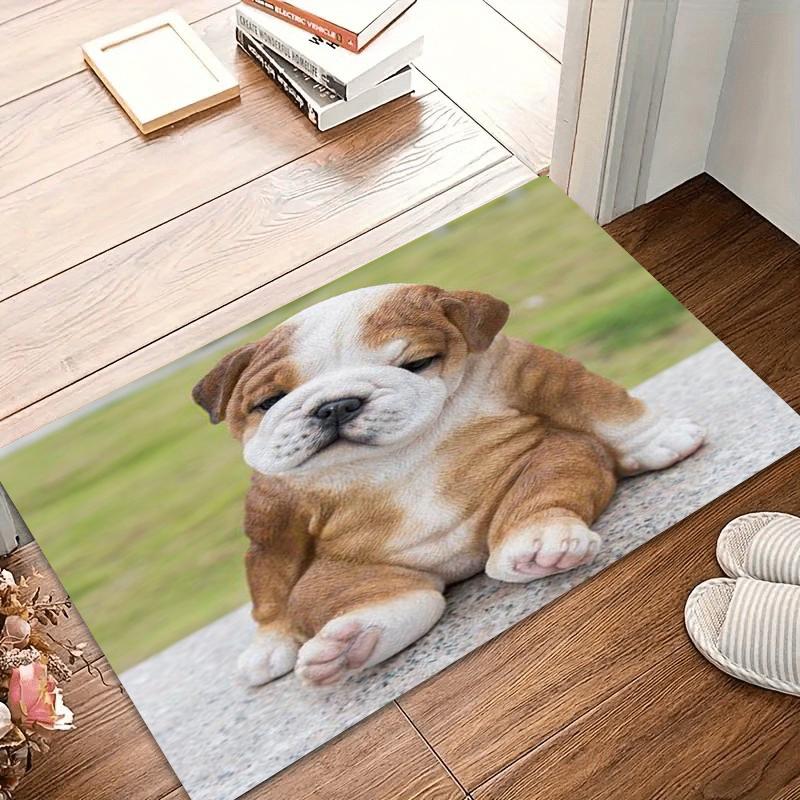 Cute Bulldog Puppy Bedroom Area Rugs Decorative Carpet & Rug Anti-slip Carpets for Living Room Decoration Alfombra Gift Home Mat