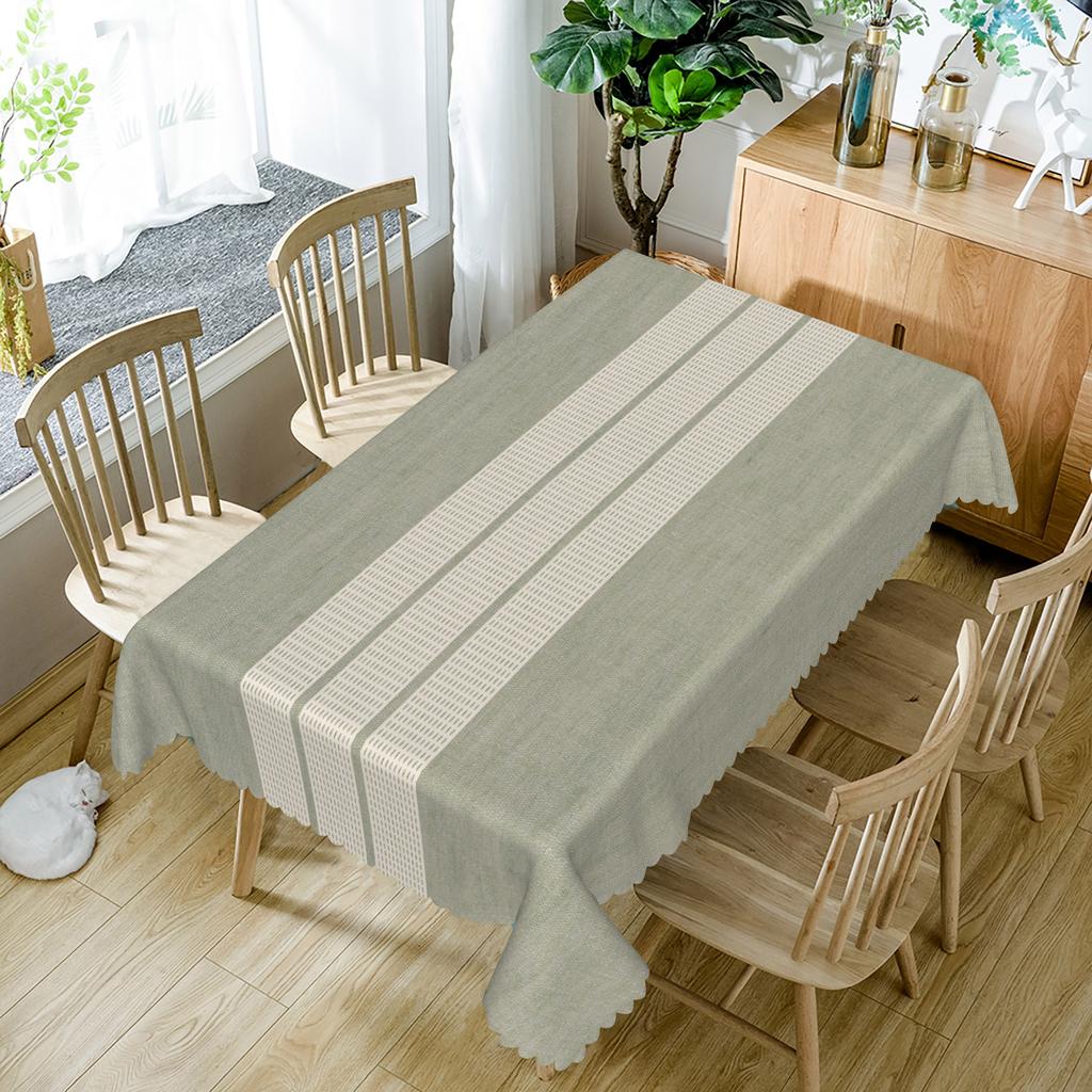 Einfache Frische Tischdecke Floral Streifen Wasserdicht Esstischabdeckung Für Zuhause Outdoor Picknick Küche Urlaub Party Dekoration