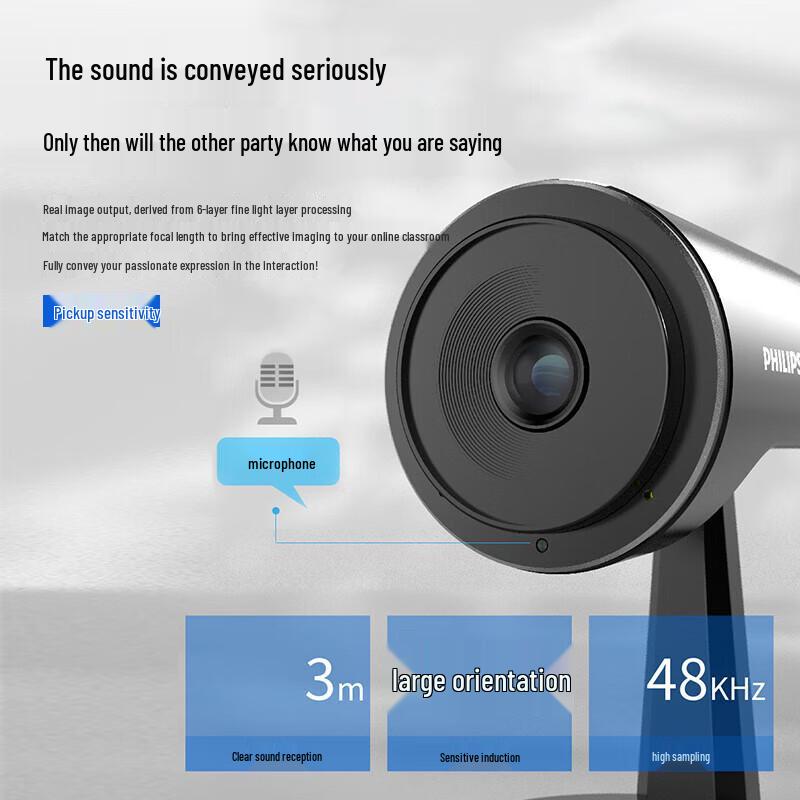 

Philips 2K HD USB Webcam with Auto-Focus and Built-in Mic (CN version)