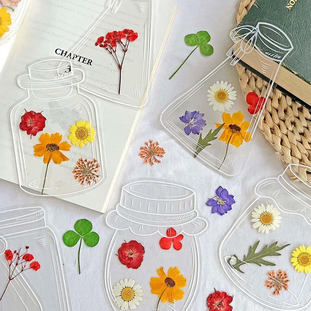 40pcs DIY Transparent Bookmarks for Dried Flowers (Pressed Flowers Excluded)