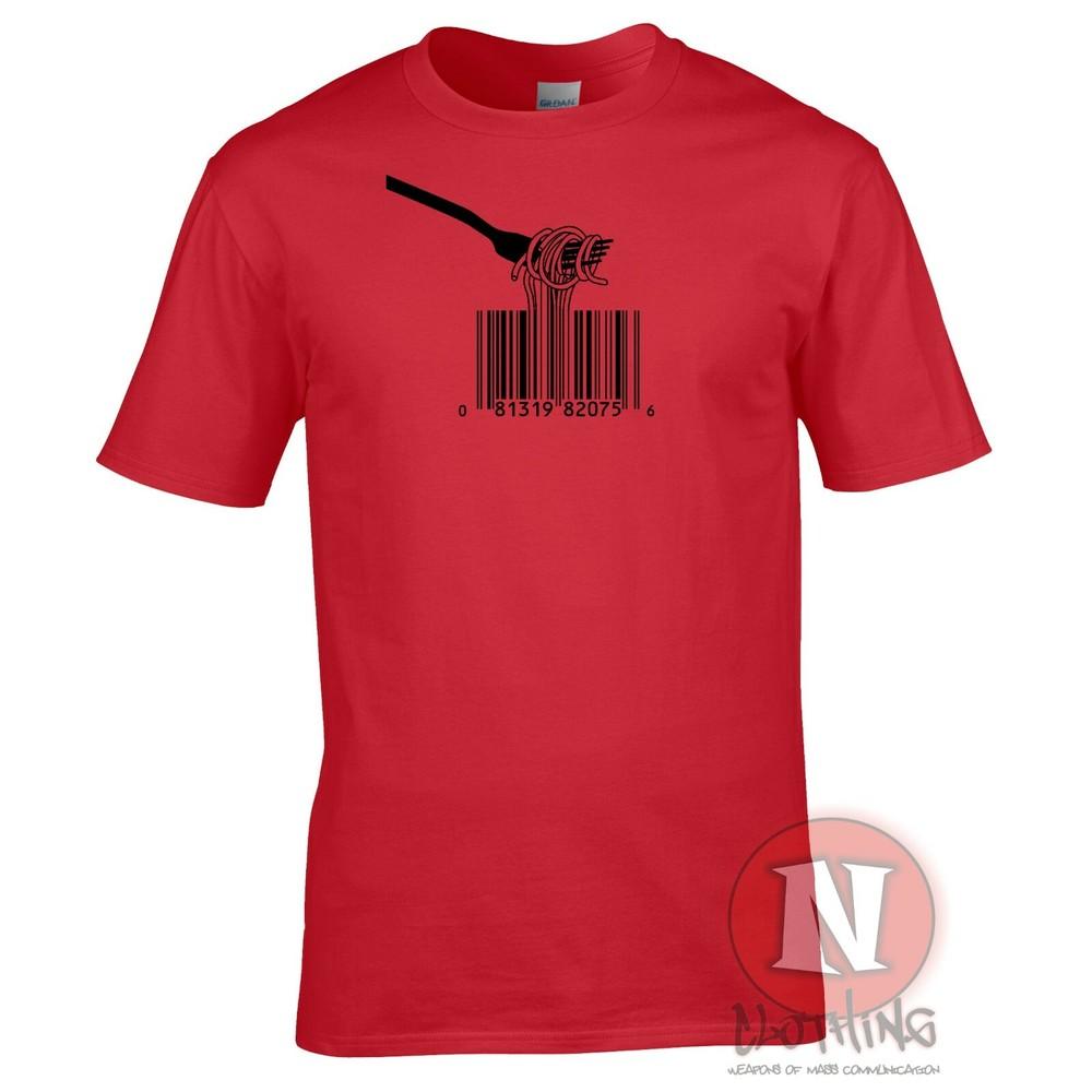 Spaghetti Barcode TShirt Pasta Lovers Tee Street Art Meets Italian Cuisine S