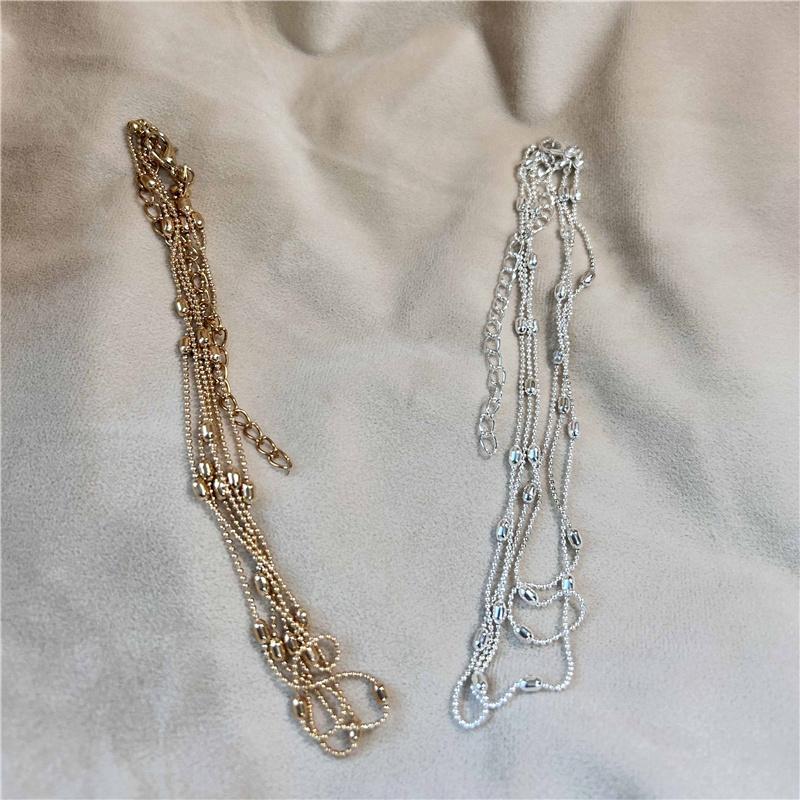 Charm Personality Jewelry Pattern Chocker Elegant Bright Multilayer Bead Chain Copper Necklace