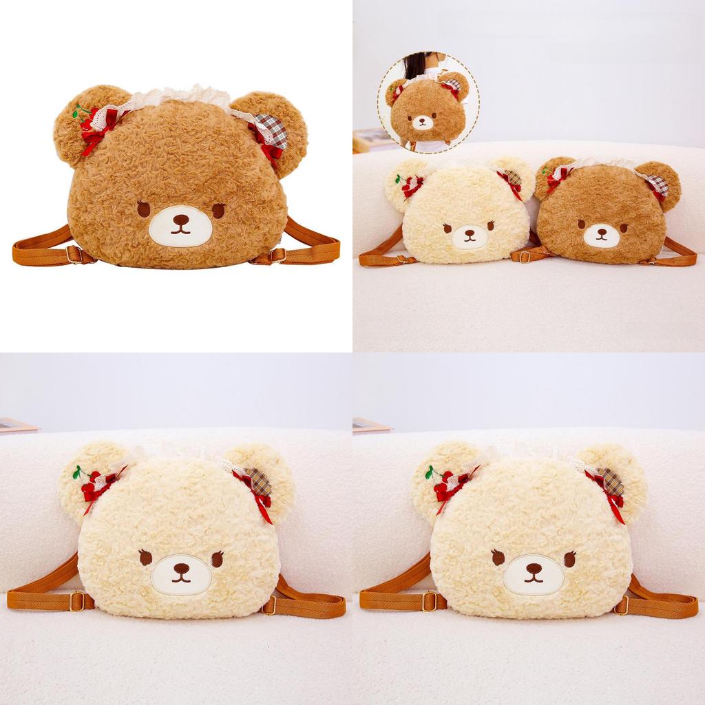 Plush Cherry Bear Backpack With Large Capacity For Kid And Teens Perfect Gift