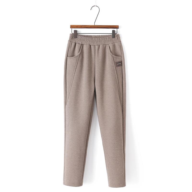 XL~5XL Autumn Winter Pants Woolen Thickened Middle-aged and Elderly Mother Pants Ladies Harlan Tapered Trousers High Waist Casual Pants