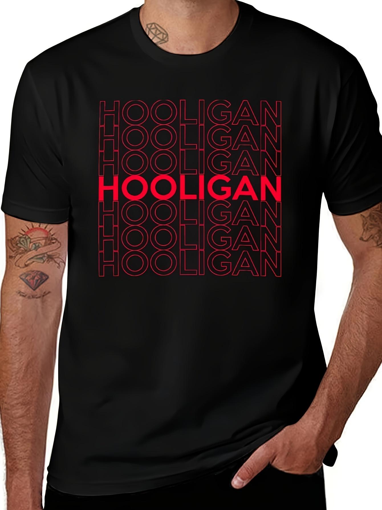 Men s T-Shirt Y2K Vintage Hooligan Black Regular Fit 2XL