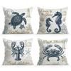 Underwater Creatures Pillowcase Printed Polyester 40/45/50cm Throw Pillowcover Decorative Sofa Cushion Pillowslip Home Decor