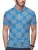 Men's Short-Sleeve Polo Shirt with Lapel Collar & Button Placket - Full-Body Christmas Print Button-Front Suitable for Dates, Beach Vacations, Machine