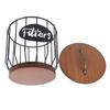 Rustic Coffee Filter Holder with Lid Coffee Filter Storage Container Coffee Pod Holder for Counter Coffee Bar Accessories Decor