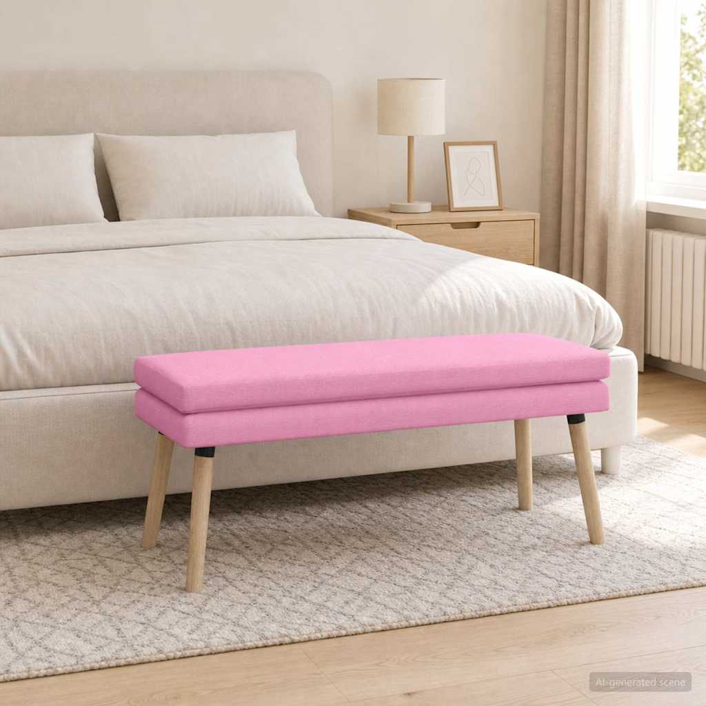 Double Layer Bench Pink 110 x 40 x 47 cm Fabric