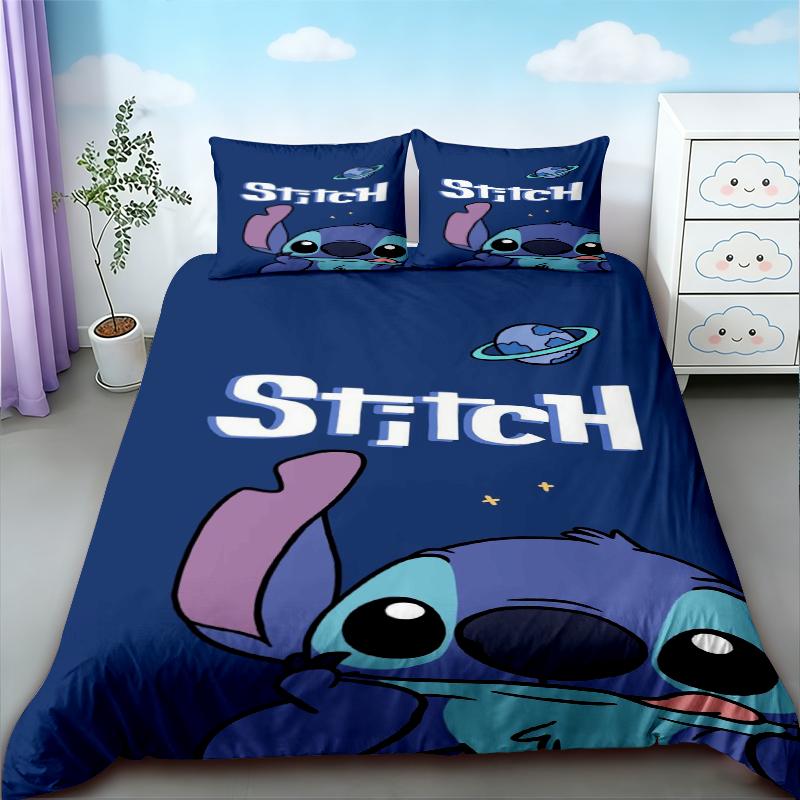 

Stitch Girls 3pcs Duvet Cover Cartoon Quilt Cover Bedding Set Queen King Full Size for Children Bedroom Decor Birthday Gifts 135x200cm