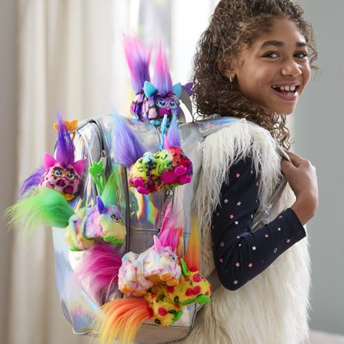 Hasbro Furby DJ Furblets Candy Swirl Mini Friend, Furby-speaking only, motorized plush toy with expandable body, sounds and music, for ages 6 and up,