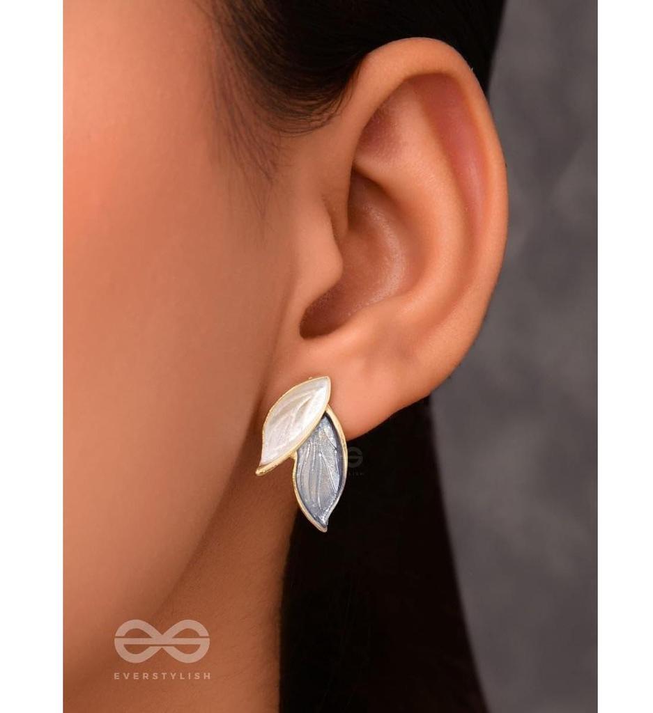 Dual Leaf Stud Earrings for Women | Lightweight Trendy Earrings | Everyday Wear Stylish Statement Studs for Women