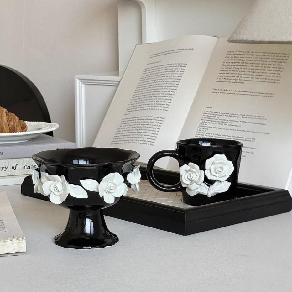 High End Niche Camellia Cup High Value Mug Water Cup Milk Gift Coffee Cup Ceramic