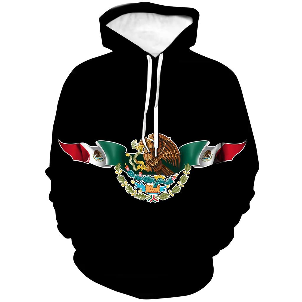 2026 European and American New Men's Sweater Mexican logo3D Digital Printing Hooded Sweater Is Sent On Behalf of Others.