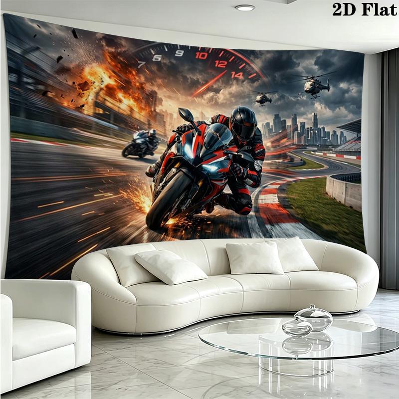 Moto Art Wall Tapestry Aesthetic Wall Hanging Printed Fabric Blanket Decorative Tapestries for Bedroom Living Room Home Decor