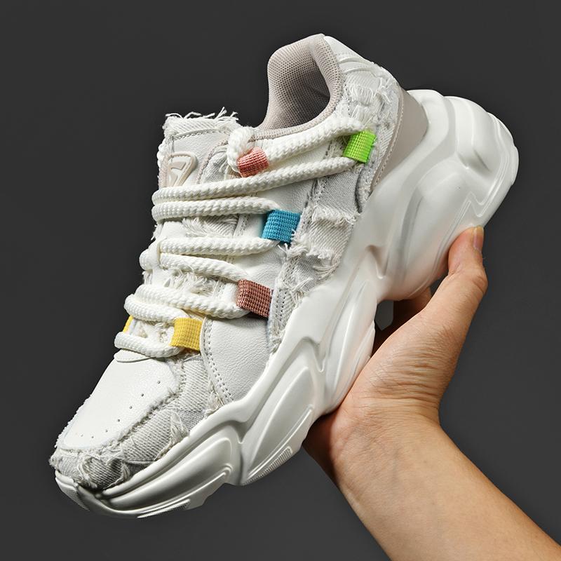 

INS Лидер продаж, мужские массивные кроссовки, женская кожаная спортивная обувь для отдыха, папская обувь на толстой подошве, модная прогулочная обувь, мужская обувь 44