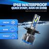 2PCS High/Low Beam H4 LED Headlight Bulb 150W 25000LM LED Headlights IP68 Waterproof 6000K white Super Bright  Auto Led Lights
