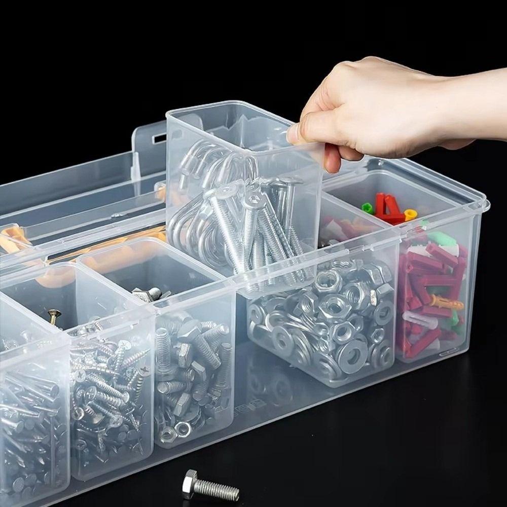 Plastic Hardware Toolbox with 6 Storage Case Hardware Tool Organizer Tool Storage Box  Home Use