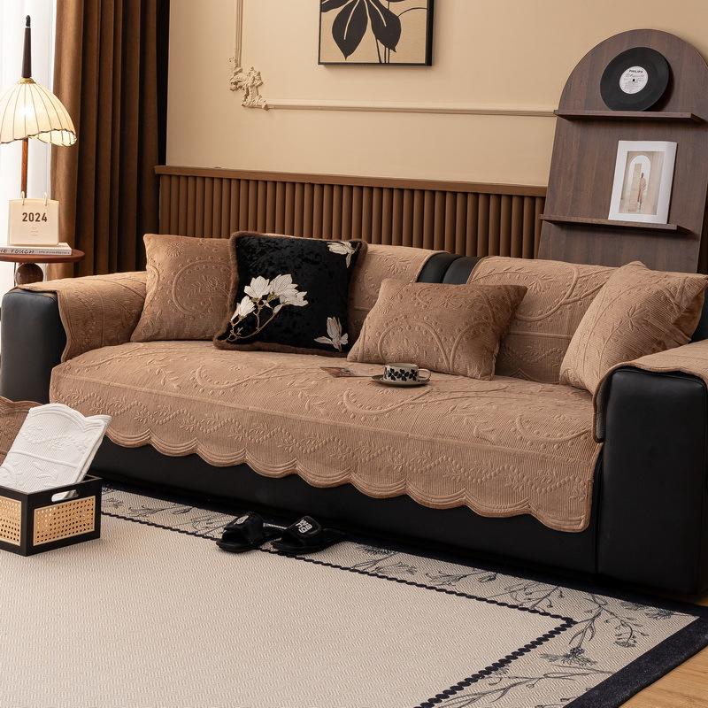 

Sofa Cushion Winter Plush Thickened Non-Slip Four-Season Universal Light Luxury High-End Sofa Seat Cushion Cover Backrest Cover Cloth 70*70cm