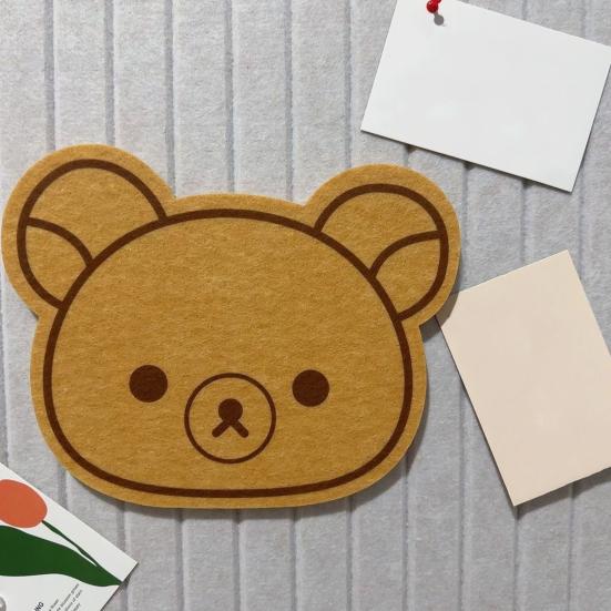 1/2Pcs Cartoon Bear Felt Board Home Office Living Room Wall Mount Animal Shape Memos Notes Photo Message Board Decoration