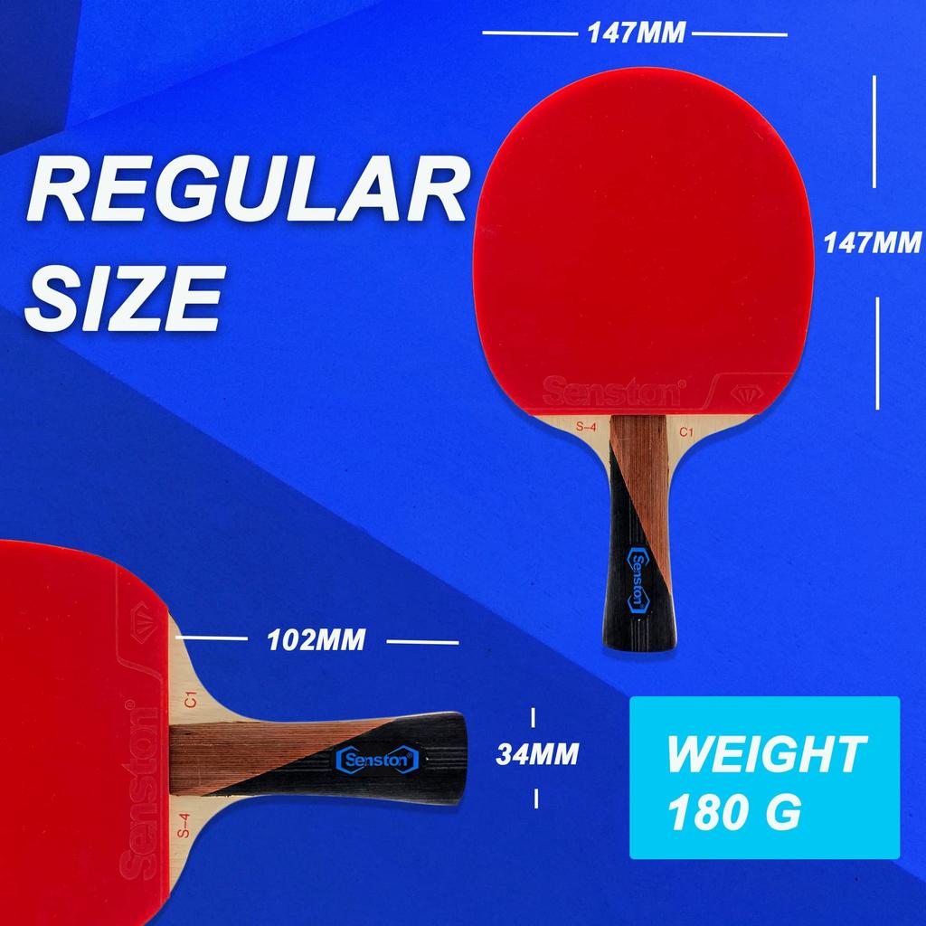Senston Table Tennis Set with 2 1 Portable and 3 Ping Pong Balls for and Advanced Perfect for Training and Competition Rackets, Bag, Beginners,