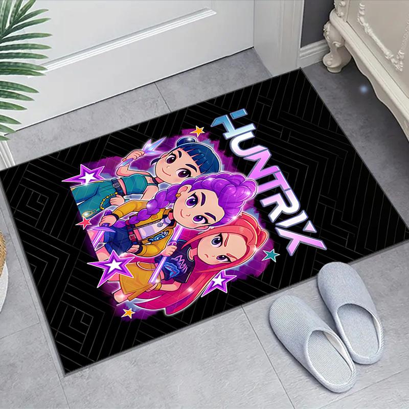 1pc KPop Demon Hunters13 Design Area Rug - Non-Slip, Soft & Cozy Floor Mat for Living Room, Bedroom, Office - Indoor/Outdoor Decorative Carpet