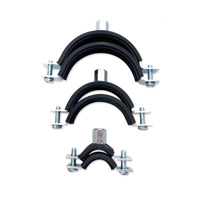 2 Stück runde verzinkte Eisen Gummi gepufferte Schlauchschelle für Schlauch PPR/PVC/Metallklemme/Schlauchhalter/Rohr- oder Drahtseilinstallation